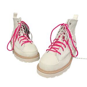 Converse Chuck Taylor Crafted High Top Boots Off White Pink, Size 10 (W) NWOB